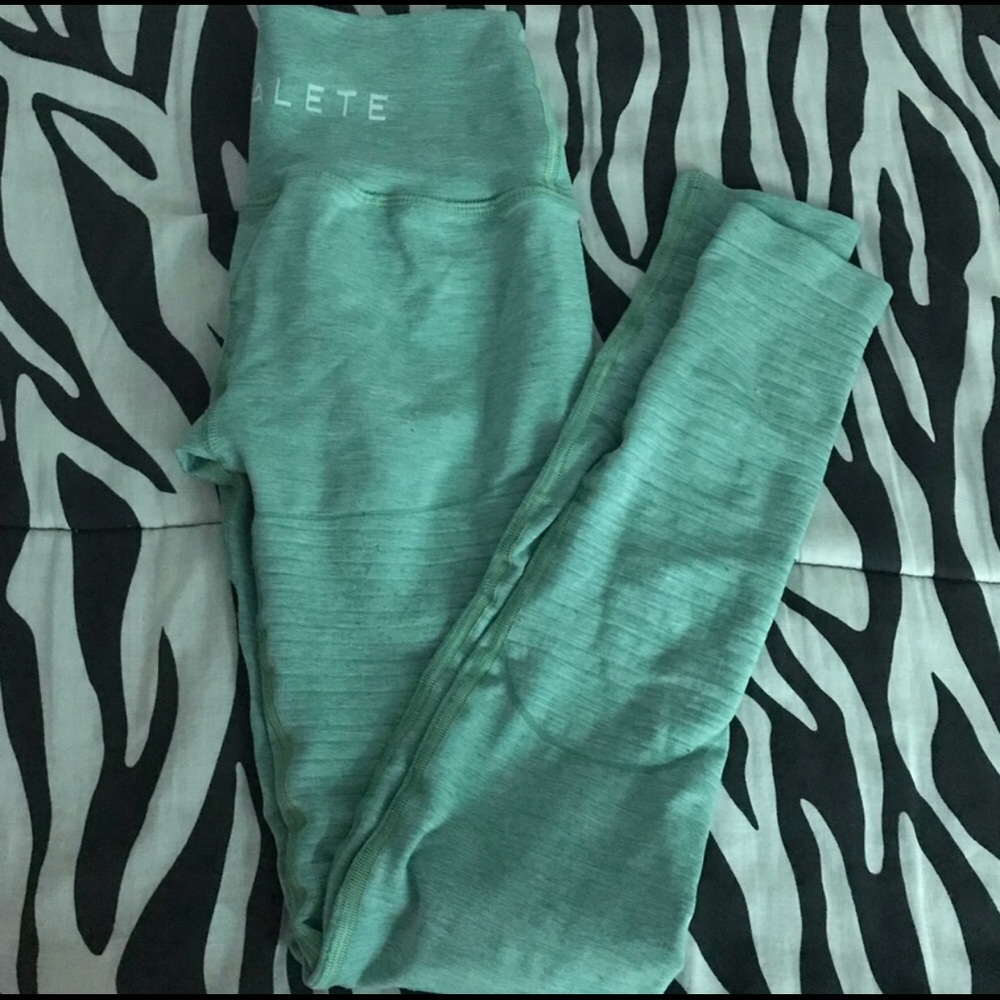 JADE GREEN ALPHALETE LEGGINGS